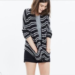 Madewell Black Striped Upbeat Cardigan Size S/XS